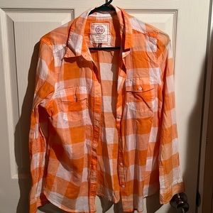 Womens button up orange
